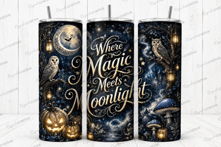 Where Magic Meets Moonlight Tumbler PNG where magic meets