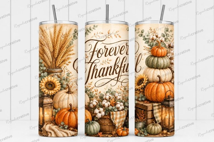 Forever Thankful Tumbler PNG forever thankful, thanksgiving example image 1