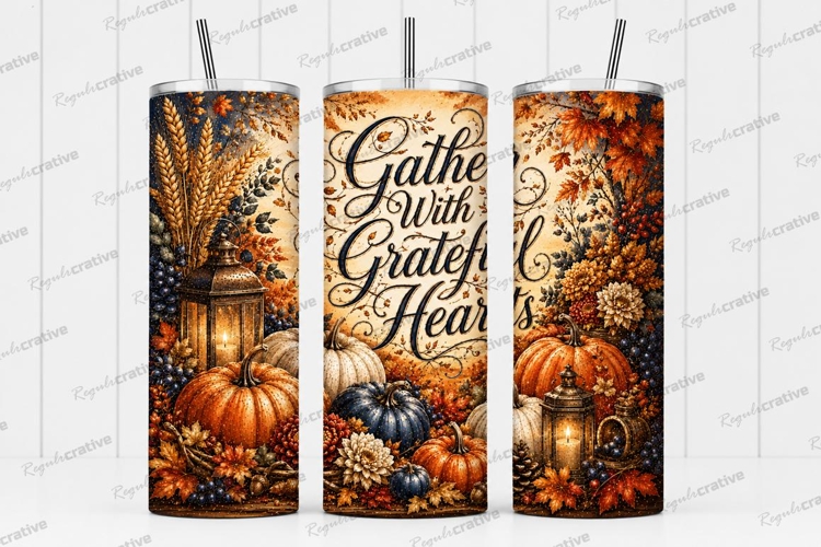 Gather With Grateful Hearts Tumbler PNG gather with grateful