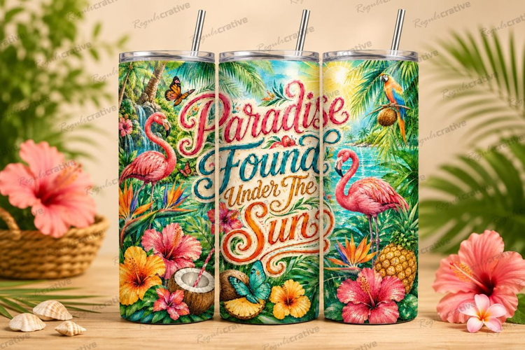 Paradise Found Under the Sun Tumbler PNG paradise found unde