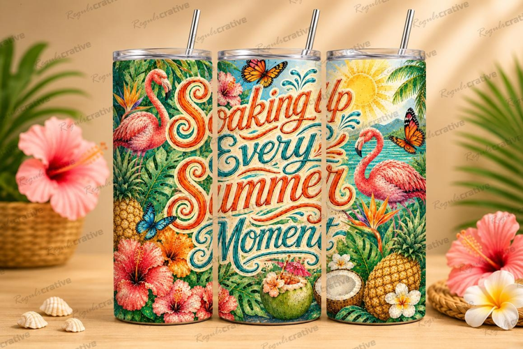 Soaking Up Every Summer Moment Tumbler PNG soaking up every