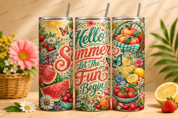 Hello Summer Let the Fun Begin Tumbler PNG hello summer let