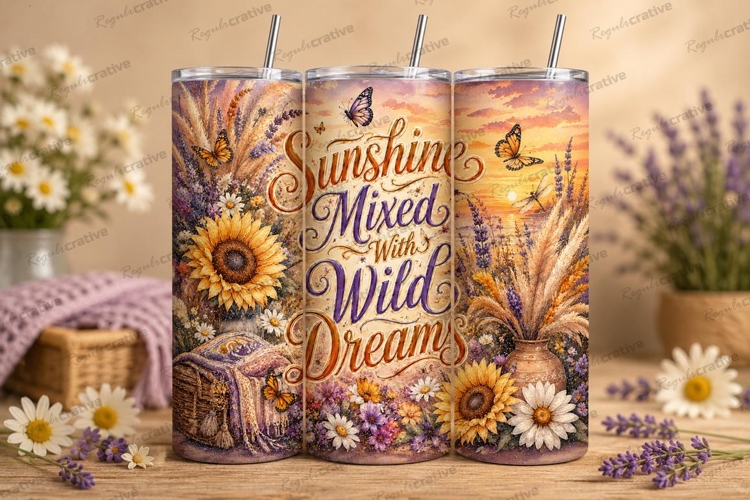 Sunshine Mixed with Wild Dreams Tumbler PNG sunshine mixed