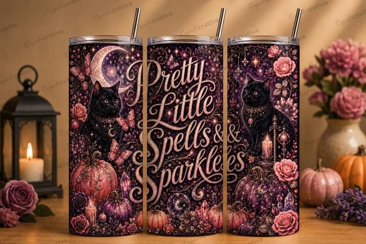 Pretty Little Spells and Sparkles Tumbler PNG pretty little