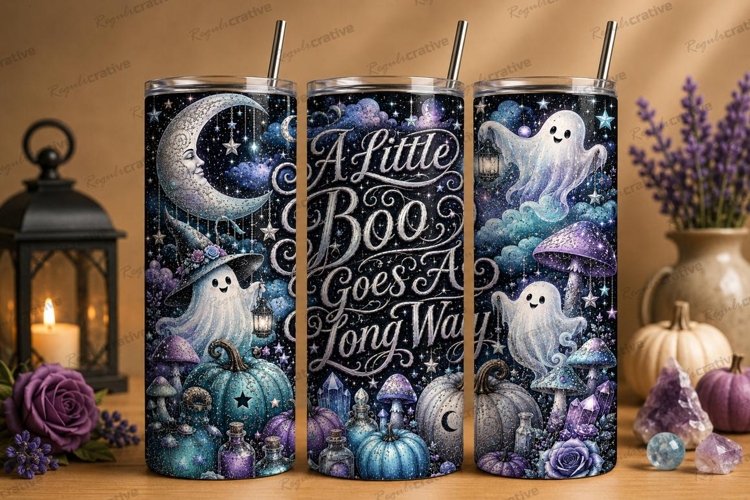 A Little Boo Goes a Long Way Tumbler PNG a little boo goes