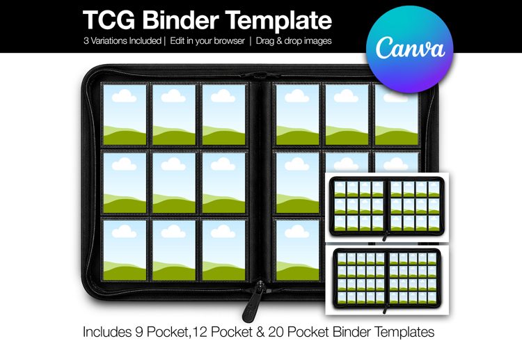 TCG Binder Template for Canva, Trading Card Template