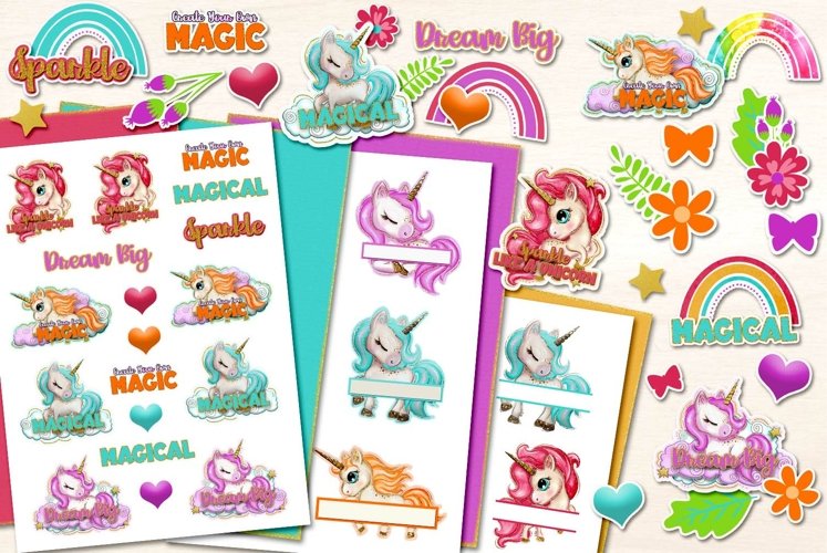 Magical Unicorn Customizable Sticker Pack