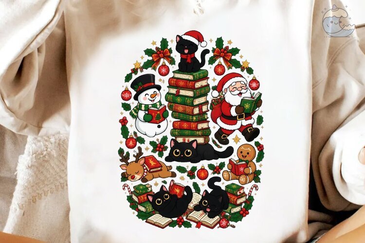 Christmas Reading PNG Sublimation Design example image 1