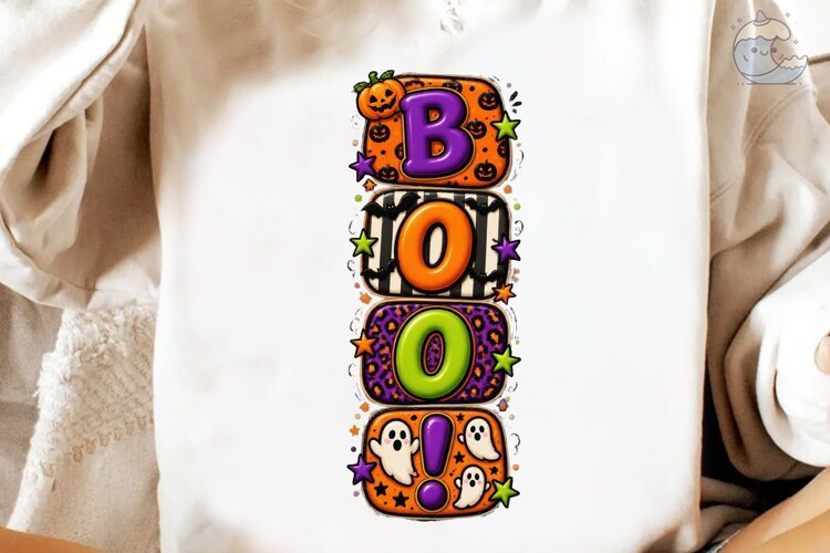 Boo Halloween PNG Shirt Design example image 1