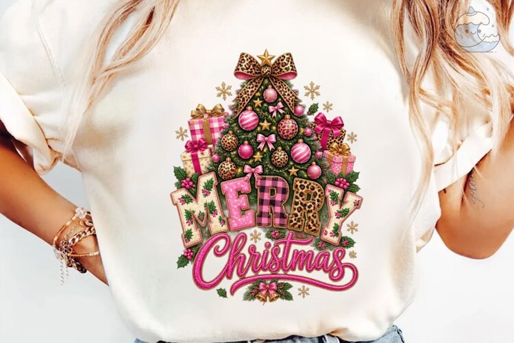 Merry Christmas Tree PNG Sublimation Des example image 1