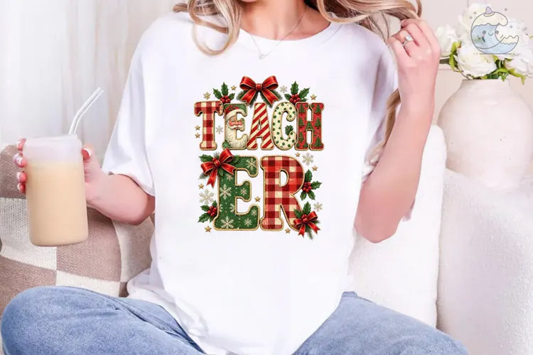Teacher Christmas PNG Sublimation Shirt