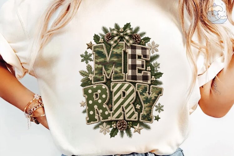Merry Plaid Christmas PNG Sublimation De example image 1
