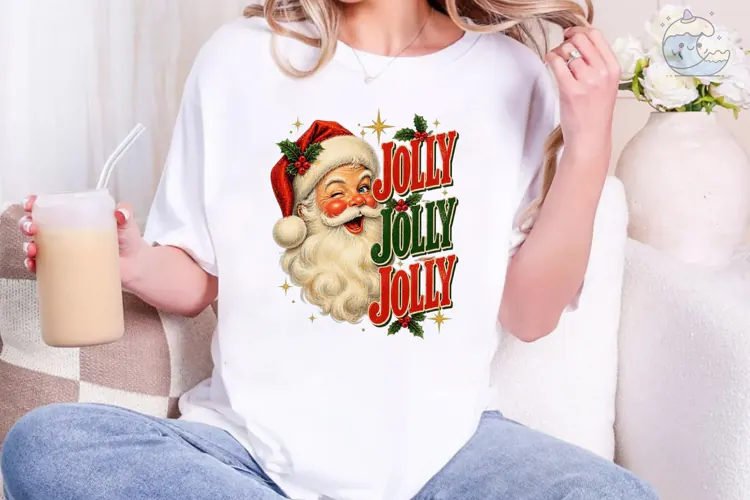 Jolly Santa PNG Shirt Design Sublimation