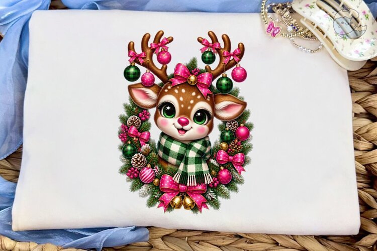 Cute Reindeer Christmas PNG Sublimation example image 1