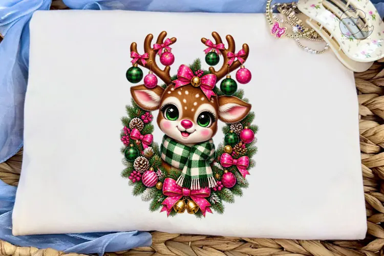 Cute Reindeer Christmas PNG Sublimation