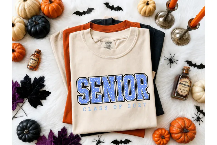 Senior Class of 2027 Polka Dot PNG Tee