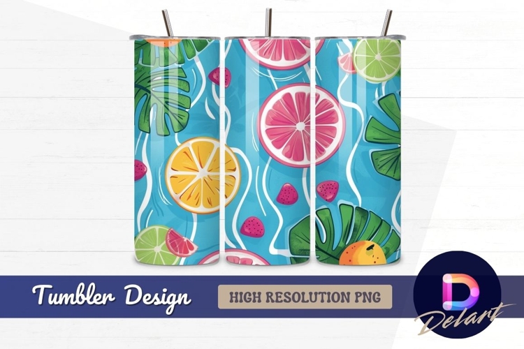 Tropical fruit in water summer Tumbler PNG Design