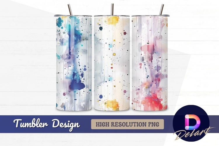Watercolor splash effect abstract art Tumbler PNG Design
