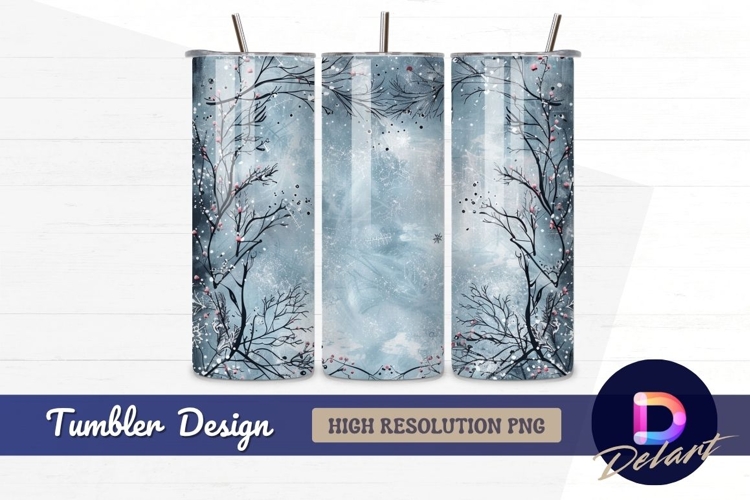 Winter berries and branches Tumbler PNG Design