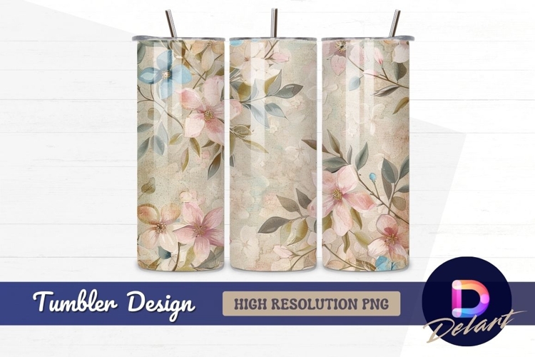 Elegant floral background for Tumbler PNG Design