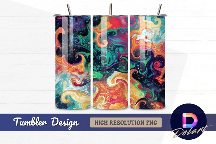 Colorful swirls abstract background Tumbler PNG Design