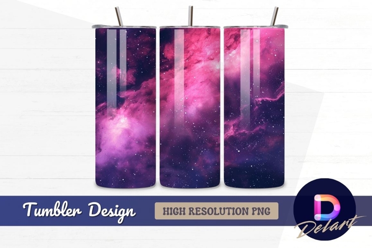 Pink and purple galaxy cosmic Tumbler PNG Design