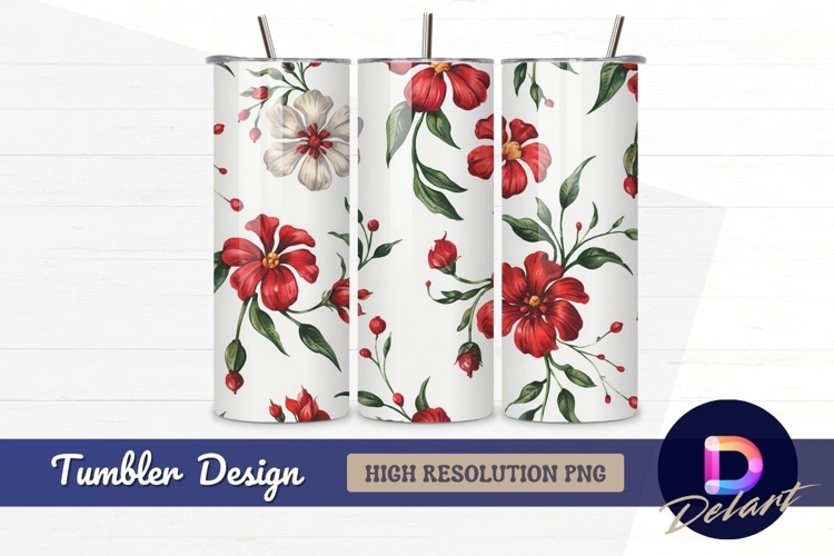 Red Flower Clipart Image 8