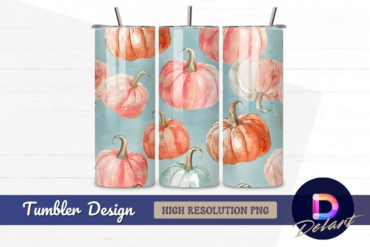Watercolor pumpkins Tumbler PNG Design