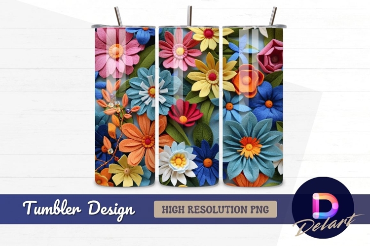 Colorful floral arrangement for Tumbler PNG Design