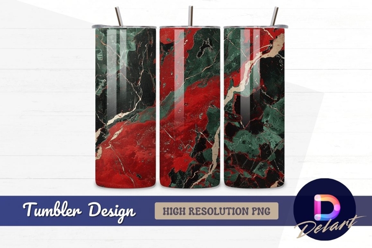 Red green marble texture digital Tumbler PNG Design
