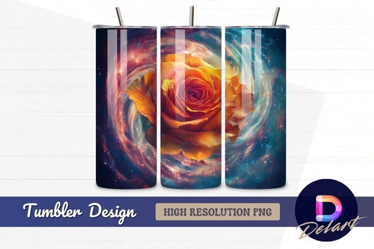 Rose galaxy digital art Tumbler PNG Design