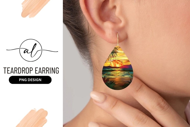 Stained Glass Teardrop Earring Design