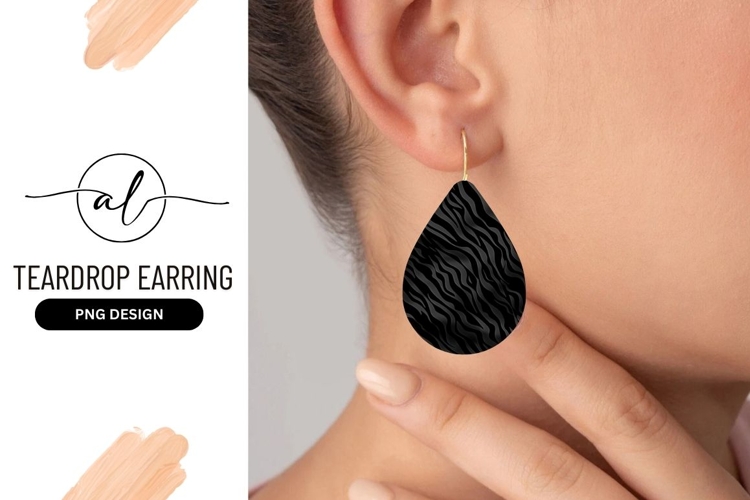 Stylish Teardrop Earring Png Design