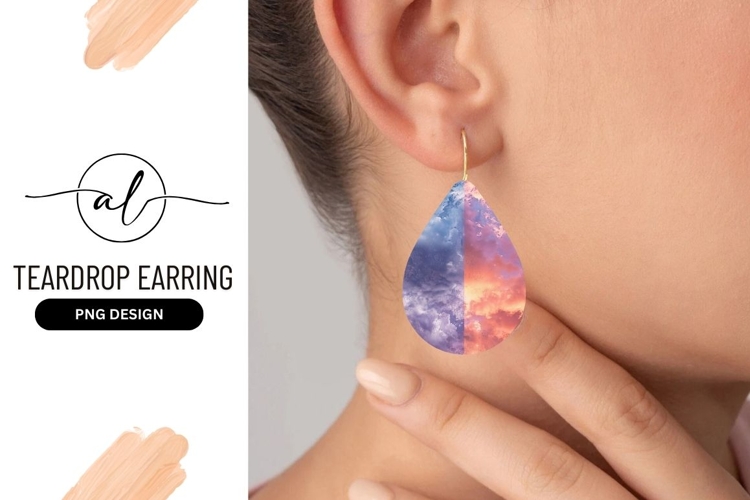 Captivating Teardrop Earring Png Design