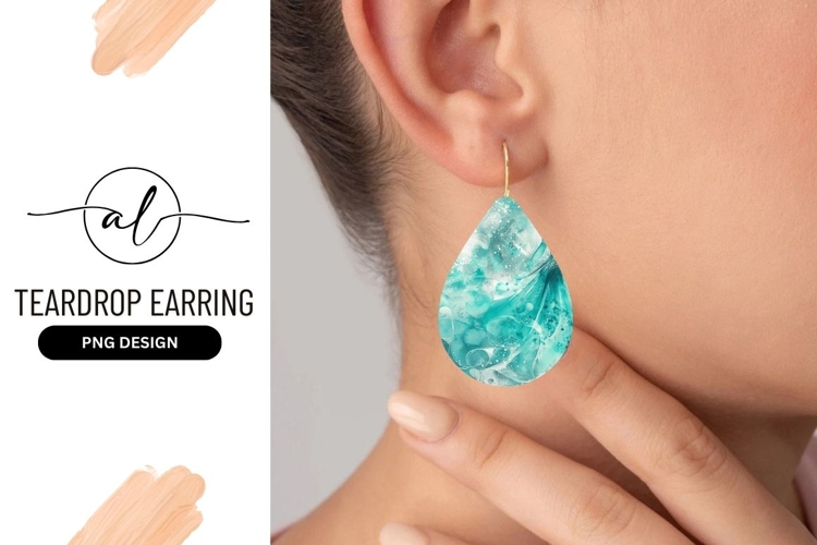 Beauiful Teardrop Earring Png Design