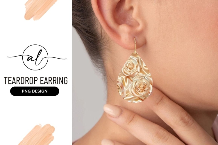 Elegant teardrop earring design with roses