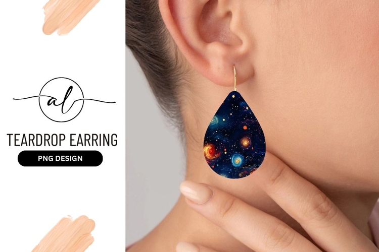 Whimsical Galaxy In A Teardrop Shape Teardrop Earring