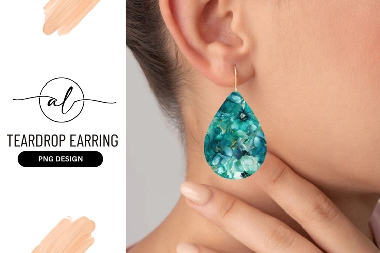 Teardrop earring png design