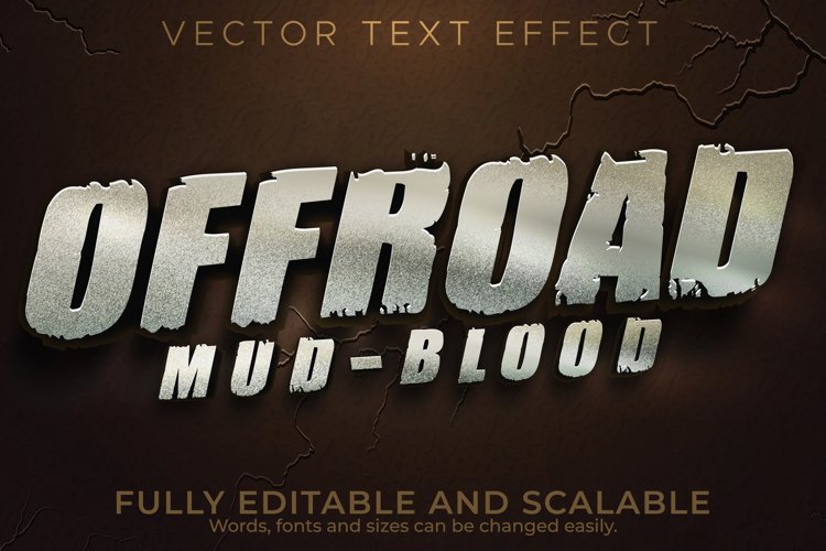 Editable text effect offroad, 3d dirty and adventure font st