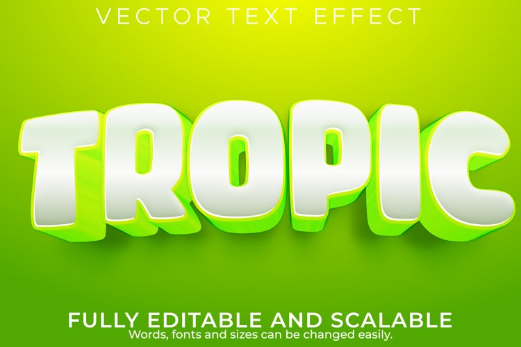 Editable text effect tropic, 3d exotic and summer font style example image 1