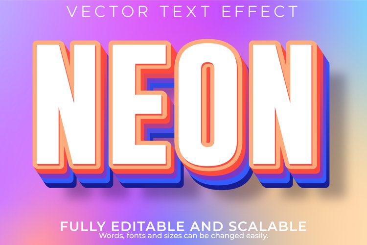 Neon stylish text effect, editable trend and marketing text