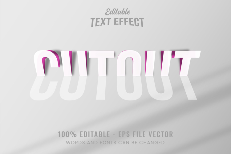 Paper editable text effect font style