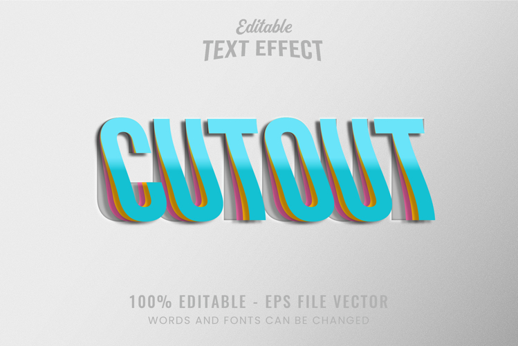 Paper editable text effect font style