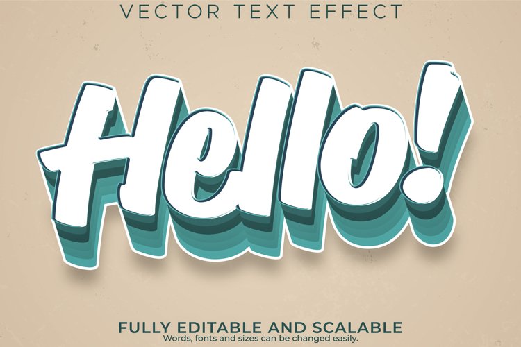 Editable text effect font style, vintage and retro