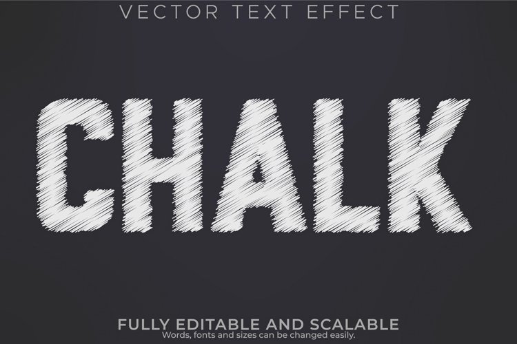 Chalk text effect, editable blackboard and school text style example image 1