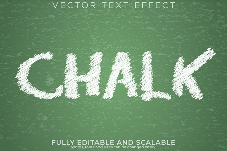 Chalk text effect, editable blackboard and child text style example image 1