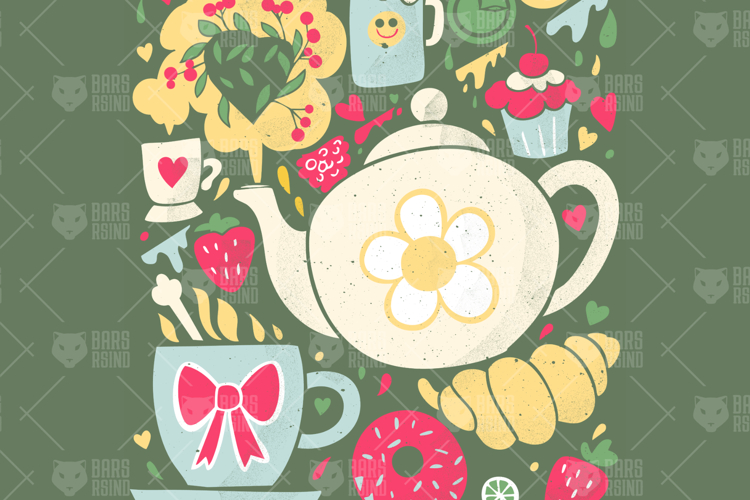 Vintage Teatime Illustration