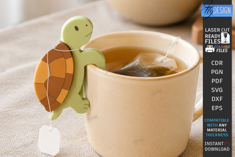 Turtle Tea Bag Holder Laser Cut | Tea Bag Clips | Kitchen