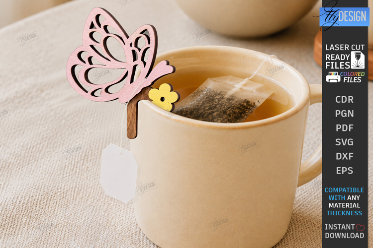 Butterfly Tea Bag Holder Laser Cut | Tea Bag Clips | Kitchen