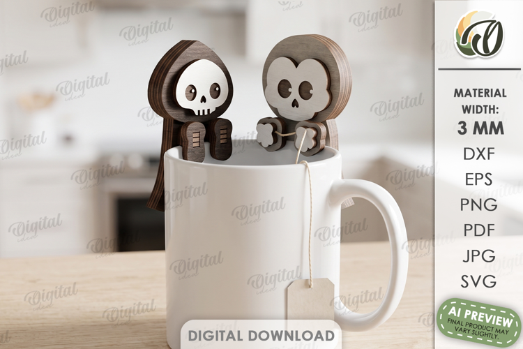 Halloween Tea Bag Holders Lasercut. Halloween Characters SVG